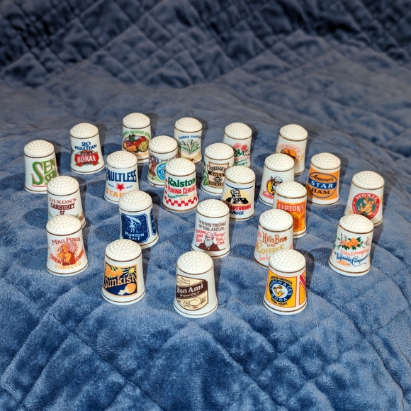 Collection Franklin Mint Vintage Advertising Thimbles Porcelain 1980 - Picture 1 of 8